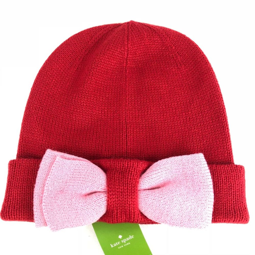 Kate Spade Beanie with Colorblock Bow NWT